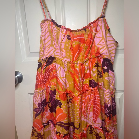 NWT Farm Rio Beige Jungle Panther Lenzing™ Ecovero™ Viscose Maxi Dress, Size L - Picture 8 of 10